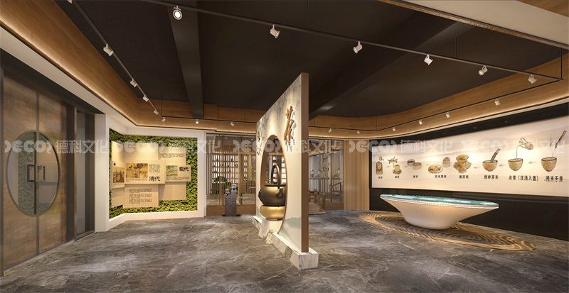 茶酒文化展覽館裝修中是否有茶酒文化的地域特色展示？